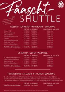 Shuttleplan Bezirksmusikfest 2023 Waidring